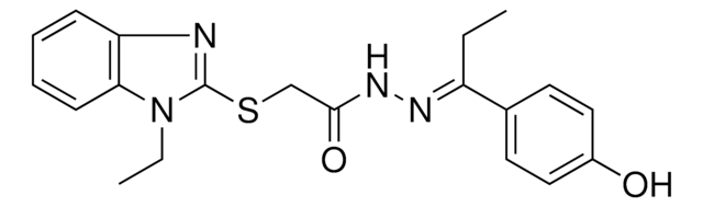 2-[(1-ETHYL-1H-BENZIMIDAZOL-2-YL)SULFANYL]-N'-[(E)-1-(4-HYDROXYPHENYL)PROPYLIDENE]ACETOHYDRAZIDE AldrichCPR