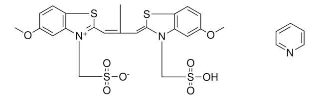 3-(5-METHOXY-2-{2-[(Z)-(5-METHOXY-3-(3-SULFOPROPYL)-1,3-BENZOTHIAZOL-2(3H)-YLIDENE)METHYL]-1-BUTENYL}-1,3-BENZOTHIAZOL-3-IUM-3-YL)-1-PROPANESULFONATE COMPOUND WITH PYRIDINE AldrichCPR