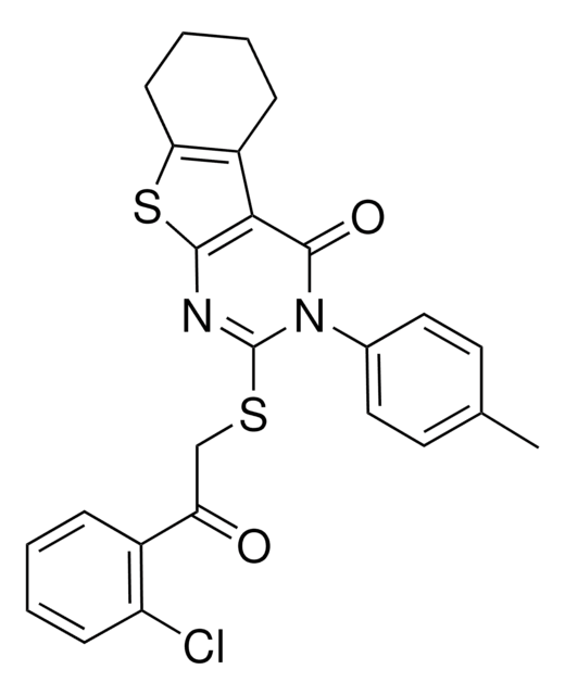 2-{[2-(2-CHLOROPHENYL)-2-OXOETHYL]SULFANYL}-3-(4-METHYLPHENYL)-5,6,7,8-TETRAHYDRO[1]BENZOTHIENO[2,3-D]PYRIMIDIN-4(3H)-ONE AldrichCPR