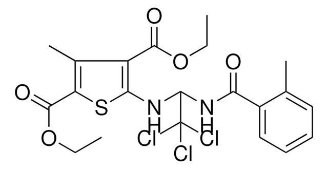 DIETHYL 3-METHYL-5-({2,2,2-TRICHLORO-1-[(2-METHYLBENZOYL)AMINO]ETHYL}AMINO)-2,4-THIOPHENEDICARBOXYLATE AldrichCPR