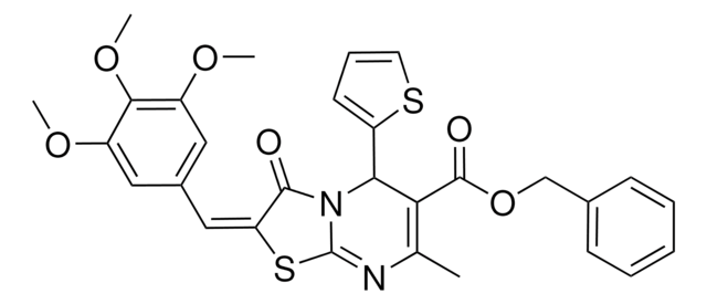 BENZYL (2E)-7-METHYL-3-OXO-5-(2-THIENYL)-2-(3,4,5-TRIMETHOXYBENZYLIDENE)-2,3-DIHYDRO-5H-[1,3]THIAZOLO[3,2-A]PYRIMIDINE-6-CARBOXYLATE AldrichCPR