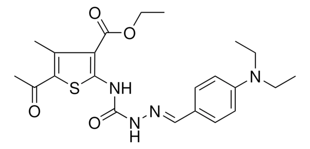 ETHYL 5-ACETYL-2-[({(2E)-2-[4-(DIETHYLAMINO)BENZYLIDENE]HYDRAZINO}CARBONYL)AMINO]-4-METHYL-3-THIOPHENECARBOXYLATE AldrichCPR