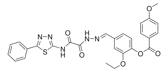 2-ETHOXY-4-[(E)-({OXO[(5-PHENYL-1,3,4-THIADIAZOL-2-YL)AMINO]ACETYL}HYDRAZONO)METHYL]PHENYL 4-METHOXYBENZOATE AldrichCPR