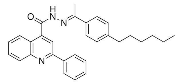 2-PHENYL-QUINOLINE-4-CARBOXYLIC ACID (1-(4-HEXYL-PHENYL)-ETHYLIDENE)-HYDRAZIDE AldrichCPR