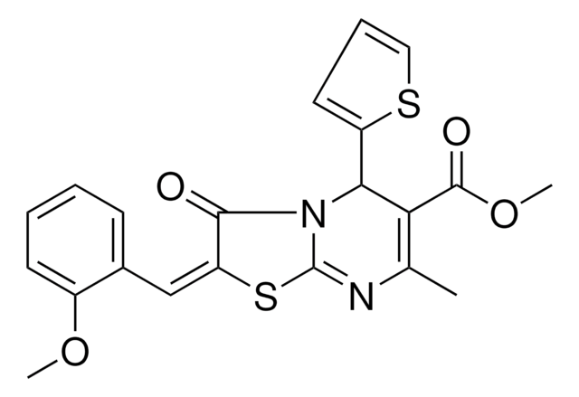 METHYL (2E)-2-(2-METHOXYBENZYLIDENE)-7-METHYL-3-OXO-5-(2-THIENYL)-2,3-DIHYDRO-5H-[1,3]THIAZOLO[3,2-A]PYRIMIDINE-6-CARBOXYLATE AldrichCPR