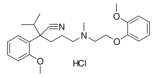 2-ISOPROPYL-5-((2-(2-METHOXYPHENOXY)ETHYL)(METHYL)AMINO)-2-(2-METHOXYPHENYL)PENTANENITRILE HYDROCHLORIDE AldrichCPR