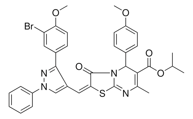 ISOPROPYL (2E)-2-{[3-(3-BROMO-4-METHOXYPHENYL)-1-PHENYL-1H-PYRAZOL-4-YL]METHYLENE}-5-(4-METHOXYPHENYL)-7-METHYL-3-OXO-2,3-DIHYDRO-5H-[1,3]THIAZOLO[3,2-A]PYRIMIDINE-6-CARBOXYLATE AldrichCPR