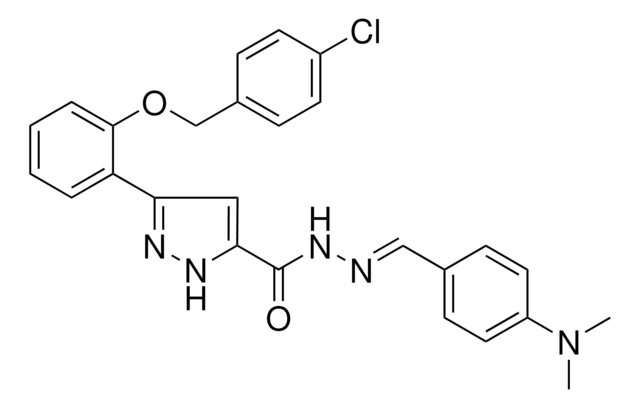 3-{2-[(4-CHLOROBENZYL)OXY]PHENYL}-N'-{(E)-[4-(DIMETHYLAMINO)PHENYL]METHYLIDENE}-1H-PYRAZOLE-5-CARBOHYDRAZIDE AldrichCPR