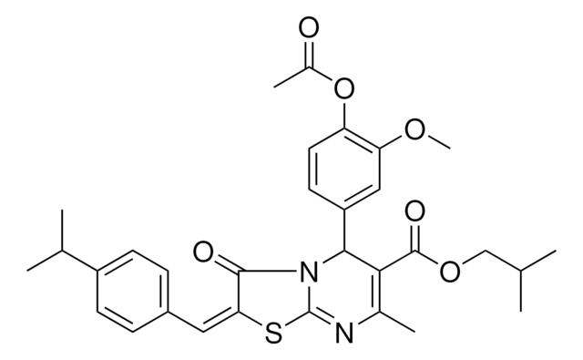 ISOBUTYL (2E)-5-[4-(ACETYLOXY)-3-METHOXYPHENYL]-2-(4-ISOPROPYLBENZYLIDENE)-7-METHYL-3-OXO-2,3-DIHYDRO-5H-[1,3]THIAZOLO[3,2-A]PYRIMIDINE-6-CARBOXYLATE AldrichCPR