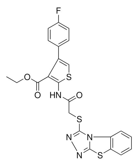 ETHYL 4-(4-FLUOROPHENYL)-2-{[([1,2,4]TRIAZOLO[3,4-B][1,3]BENZOTHIAZOL-3-YLSULFANYL)ACETYL]AMINO}-3-THIOPHENECARBOXYLATE AldrichCPR