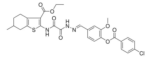 ETHYL 2-{[((2E)-2-{4-[(4-CHLOROBENZOYL)OXY]-3-METHOXYBENZYLIDENE}HYDRAZINO)(OXO)ACETYL]AMINO}-6-METHYL-4,5,6,7-TETRAHYDRO-1-BENZOTHIOPHENE-3-CARBOXYLATE AldrichCPR