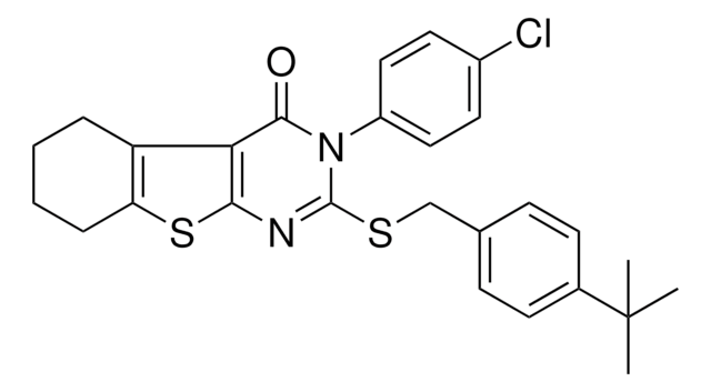 2-[(4-TERT-BUTYLBENZYL)SULFANYL]-3-(4-CHLOROPHENYL)-5,6,7,8-TETRAHYDRO[1]BENZOTHIENO[2,3-D]PYRIMIDIN-4(3H)-ONE AldrichCPR