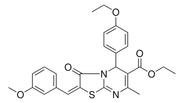 ETHYL (2E)-5-(4-ETHOXYPHENYL)-2-(3-METHOXYBENZYLIDENE)-7-METHYL-3-OXO-2,3-DIHYDRO-5H-[1,3]THIAZOLO[3,2-A]PYRIMIDINE-6-CARBOXYLATE AldrichCPR