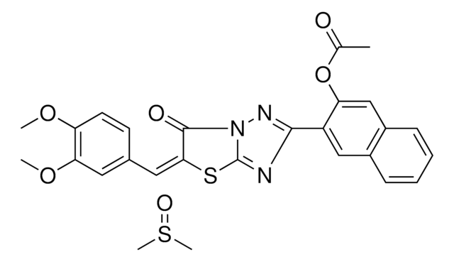 3-[(5E)-5-(3,4-DIMETHOXYBENZYLIDENE)-6-OXO-5,6-DIHYDRO[1,3]THIAZOLO[3,2-B][1,2,4]TRIAZOL-2-YL]-2-NAPHTHYL ACETATE COMPOUND WITH (METHYLSULFINYL)METHANE AldrichCPR