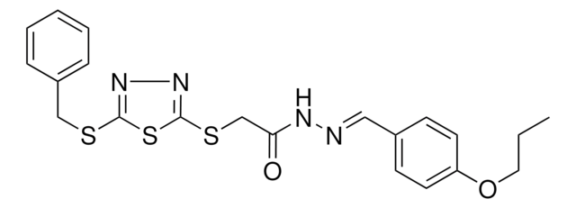 2-{[5-(BENZYLSULFANYL)-1,3,4-THIADIAZOL-2-YL]SULFANYL}-N'-[(E)-(4-PROPOXYPHENYL)METHYLIDENE]ACETOHYDRAZIDE AldrichCPR