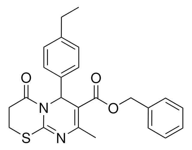 BENZYL 6-(4-ETHYLPHENYL)-8-METHYL-4-OXO-3,4-DIHYDRO-2H,6H-PYRIMIDO[2,1-B][1,3]THIAZINE-7-CARBOXYLATE AldrichCPR