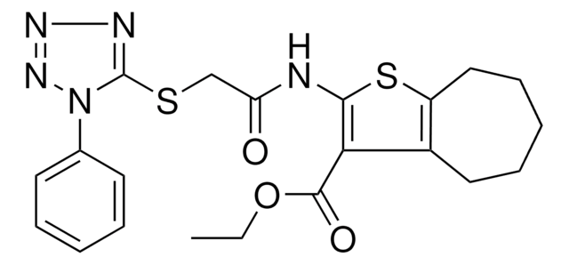 ETHYL 2-({[(1-PHENYL-1H-TETRAAZOL-5-YL)SULFANYL]ACETYL}AMINO)-5,6,7,8-TETRAHYDRO-4H-CYCLOHEPTA[B]THIOPHENE-3-CARBOXYLATE AldrichCPR