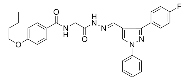 4-BUTOXY-N-[2-((2E)-2-{[3-(4-FLUOROPHENYL)-1-PHENYL-1H-PYRAZOL-4-YL]METHYLENE}HYDRAZINO)-2-OXOETHYL]BENZAMIDE AldrichCPR