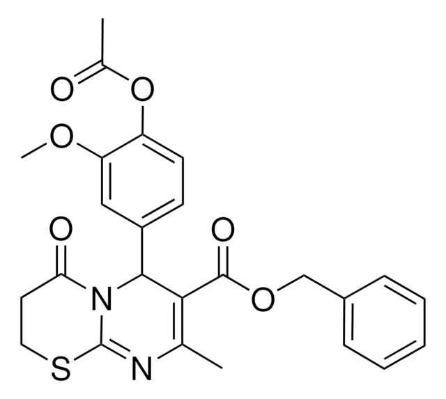 BENZYL 6-[4-(ACETYLOXY)-3-METHOXYPHENYL]-8-METHYL-4-OXO-3,4-DIHYDRO-2H,6H-PYRIMIDO[2,1-B][1,3]THIAZINE-7-CARBOXYLATE AldrichCPR