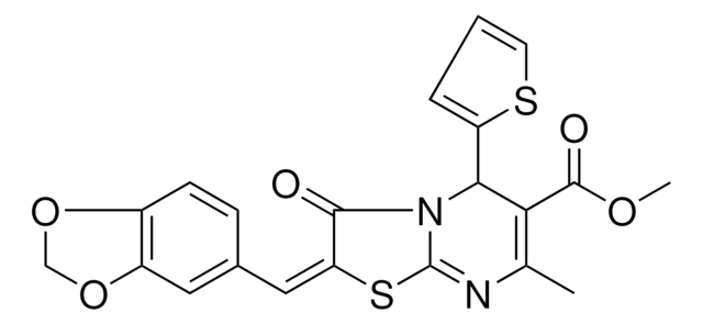 METHYL (2E)-2-(1,3-BENZODIOXOL-5-YLMETHYLENE)-7-METHYL-3-OXO-5-(2-THIENYL)-2,3-DIHYDRO-5H-[1,3]THIAZOLO[3,2-A]PYRIMIDINE-6-CARBOXYLATE AldrichCPR