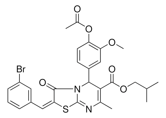 ISOBUTYL (2E)-5-[4-(ACETYLOXY)-3-METHOXYPHENYL]-2-(3-BROMOBENZYLIDENE)-7-METHYL-3-OXO-2,3-DIHYDRO-5H-[1,3]THIAZOLO[3,2-A]PYRIMIDINE-6-CARBOXYLATE AldrichCPR