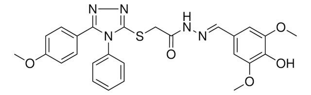 N'-[(E)-(4-HYDROXY-3,5-DIMETHOXYPHENYL)METHYLIDENE]-2-{[5-(4-METHOXYPHENYL)-4-PHENYL-4H-1,2,4-TRIAZOL-3-YL]SULFANYL}ACETOHYDRAZIDE AldrichCPR