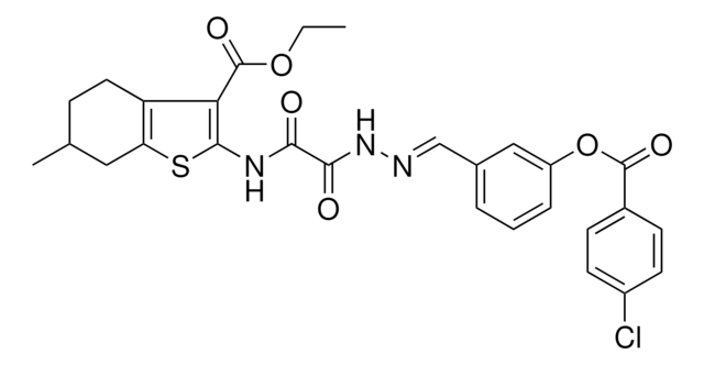 ETHYL 2-{[((2E)-2-{3-[(4-CHLOROBENZOYL)OXY]BENZYLIDENE}HYDRAZINO)(OXO)ACETYL]AMINO}-6-METHYL-4,5,6,7-TETRAHYDRO-1-BENZOTHIOPHENE-3-CARBOXYLATE AldrichCPR