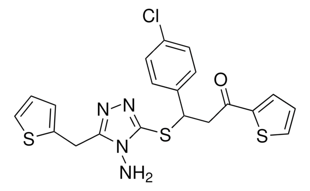 3-[[4-AMINO-5-(2-THIENYLMETHYL)-4H-1,2,4-TRIAZOL-3-YL]SULFANYL]-3-(4-CHLOROPHENYL)-1-(2-THIENYL)-1-PROPANONE AldrichCPR