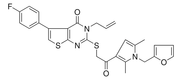 3-ALLYL-5-(4-FLUOROPHENYL)-2-({2-[1-(2-FURYLMETHYL)-2,5-DIMETHYL-1H-PYRROL-3-YL]-2-OXOETHYL}SULFANYL)THIENO[2,3-D]PYRIMIDIN-4(3H)-ONE AldrichCPR