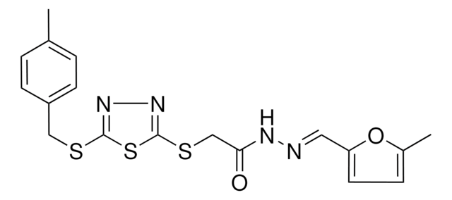 2-({5-[(4-METHYLBENZYL)SULFANYL]-1,3,4-THIADIAZOL-2-YL}SULFANYL)-N'-[(E)-(5-METHYL-2-FURYL)METHYLIDENE]ACETOHYDRAZIDE AldrichCPR