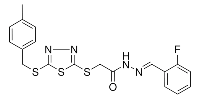 N'-[(E)-(2-FLUOROPHENYL)METHYLIDENE]-2-({5-[(4-METHYLBENZYL)SULFANYL]-1,3,4-THIADIAZOL-2-YL}SULFANYL)ACETOHYDRAZIDE AldrichCPR