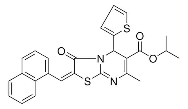 ISOPROPYL (2E)-7-METHYL-2-(1-NAPHTHYLMETHYLENE)-3-OXO-5-(2-THIENYL)-2,3-DIHYDRO-5H-[1,3]THIAZOLO[3,2-A]PYRIMIDINE-6-CARBOXYLATE AldrichCPR