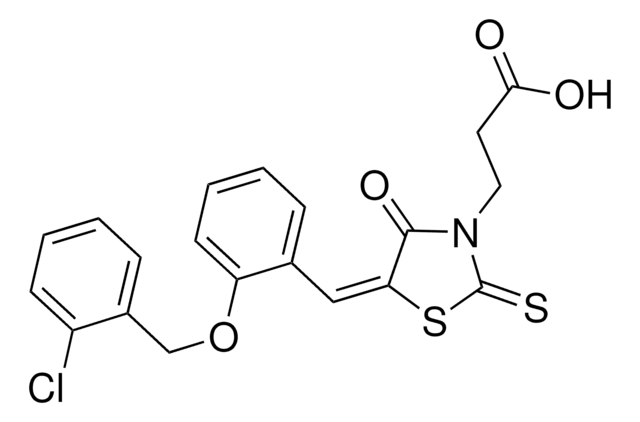 3-((5E)-5-{2-[(2-CHLOROBENZYL)OXY]BENZYLIDENE}-4-OXO-2-THIOXO-1,3-THIAZOLIDIN-3-YL)PROPANOIC ACID AldrichCPR