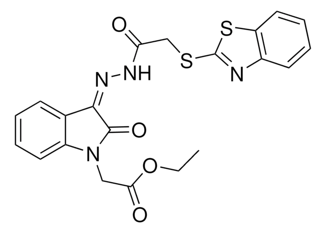 ETHYL ((3Z)-3-{[(1,3-BENZOTHIAZOL-2-YLSULFANYL)ACETYL]HYDRAZONO}-2-OXO-2,3-DIHYDRO-1H-INDOL-1-YL)ACETATE AldrichCPR