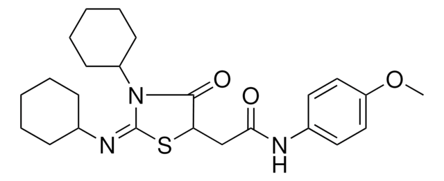 2-[(2E)-3-CYCLOHEXYL-2-(CYCLOHEXYLIMINO)-4-OXO-1,3-THIAZOLIDIN-5-YL]-N-(4-METHOXYPHENYL)ACETAMIDE AldrichCPR