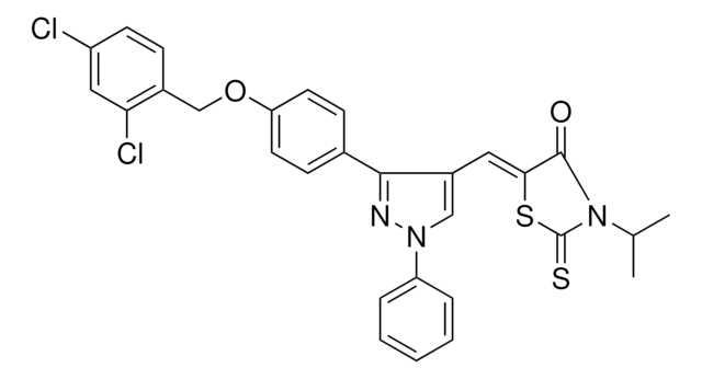 (5Z)-5-[(3-{4-[(2,4-DICHLOROBENZYL)OXY]PHENYL}-1-PHENYL-1H-PYRAZOL-4-YL)METHYLENE]-3-ISOPROPYL-2-THIOXO-1,3-THIAZOLIDIN-4-ONE AldrichCPR