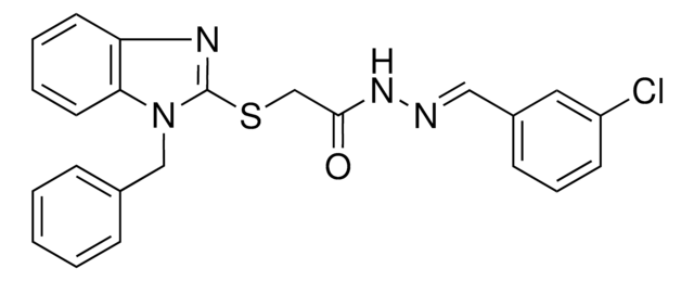 2-(1-BZL-1H-BENZOIMIDAZOL-2-YLSULFANYL)-ACETIC ACID (3-CL-BENZYLIDENE)-HYDRAZIDE AldrichCPR