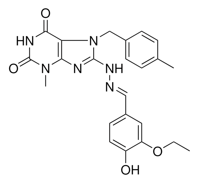 3-ETHOXY-4-HYDROXYBENZALDEHYDE [3-METHYL-7-(4-METHYLBENZYL)-2,6-DIOXO-2,3,6,7-TETRAHYDRO-1H-PURIN-8-YL]HYDRAZONE AldrichCPR