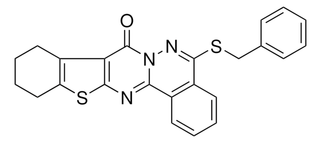 5-(BENZYLSULFANYL)-9,10,11,12-TETRAHYDRO-8H-[1]BENZOTHIENO[2',3':4,5]PYRIMIDO[2,1-A]PHTHALAZIN-8-ONE AldrichCPR