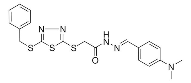 2-{[5-(BENZYLSULFANYL)-1,3,4-THIADIAZOL-2-YL]SULFANYL}-N'-{(E)-[4-(DIMETHYLAMINO)PHENYL]METHYLIDENE}ACETOHYDRAZIDE AldrichCPR