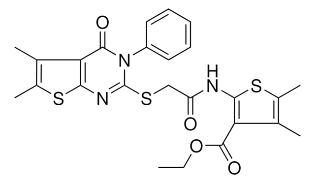 ETHYL 2-({[(5,6-DIMETHYL-4-OXO-3-PHENYL-3,4-DIHYDROTHIENO[2,3-D]PYRIMIDIN-2-YL)SULFANYL]ACETYL}AMINO)-4,5-DIMETHYL-3-THIOPHENECARBOXYLATE AldrichCPR