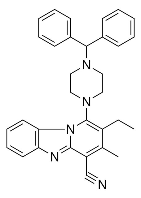 1(4-BENZHYDRYL-1-PIPERAZINYL)2-ET-3-ME-PYRIDO(1,2-A)BENZIMIDAZOLE-4-CARBONITRILE AldrichCPR