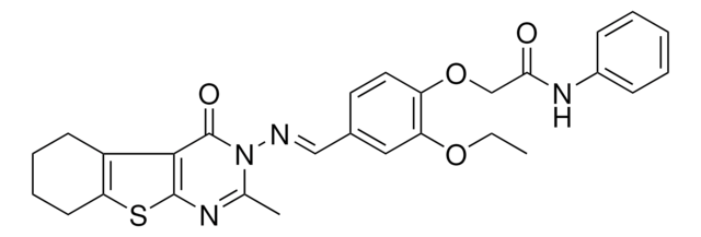 2-(2-ETHOXY-4-{(E)-[(2-METHYL-4-OXO-5,6,7,8-TETRAHYDRO[1]BENZOTHIENO[2,3-D]PYRIMIDIN-3(4H)-YL)IMINO]METHYL}PHENOXY)-N-PHENYLACETAMIDE AldrichCPR