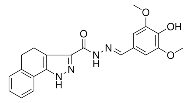 N'-(4-HO-3,5-DI-MEO-BENZYLIDENE)4,5-DIHYDRO-1H-BENZO(G)INDAZOLE-3-CARBOHYDRAZIDE AldrichCPR