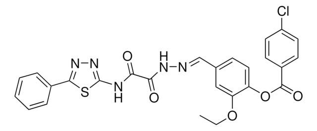 2-ETHOXY-4-[(E)-({OXO[(5-PHENYL-1,3,4-THIADIAZOL-2-YL)AMINO]ACETYL}HYDRAZONO)METHYL]PHENYL 4-CHLOROBENZOATE AldrichCPR