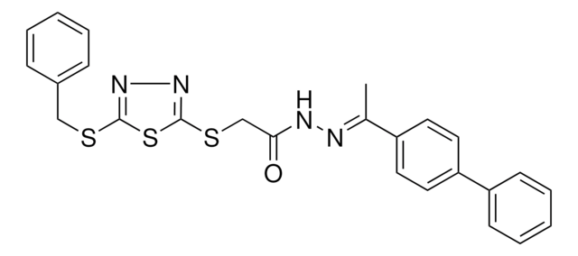 2-{[5-(BENZYLSULFANYL)-1,3,4-THIADIAZOL-2-YL]SULFANYL}-N'-[(E)-1-[1,1'-BIPHENYL]-4-YLETHYLIDENE]ACETOHYDRAZIDE AldrichCPR