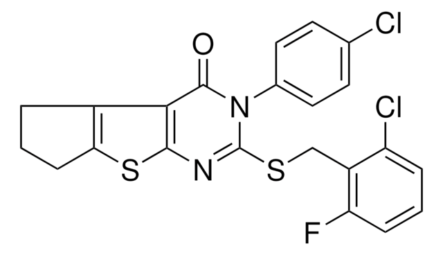 2-[(2-CHLORO-6-FLUOROBENZYL)SULFANYL]-3-(4-CHLOROPHENYL)-3,5,6,7-TETRAHYDRO-4H-CYCLOPENTA[4,5]THIENO[2,3-D]PYRIMIDIN-4-ONE AldrichCPR