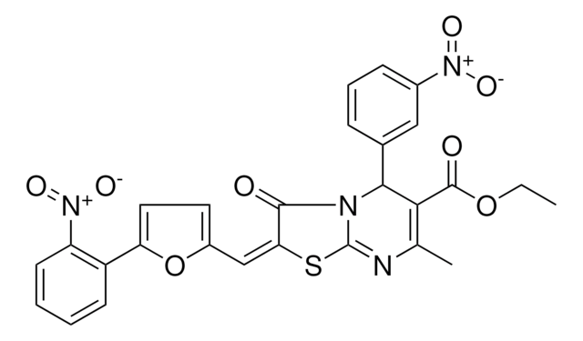 ETHYL (2E)-7-METHYL-5-(3-NITROPHENYL)-2-{[5-(2-NITROPHENYL)-2-FURYL]METHYLENE}-3-OXO-2,3-DIHYDRO-5H-[1,3]THIAZOLO[3,2-A]PYRIMIDINE-6-CARBOXYLATE AldrichCPR