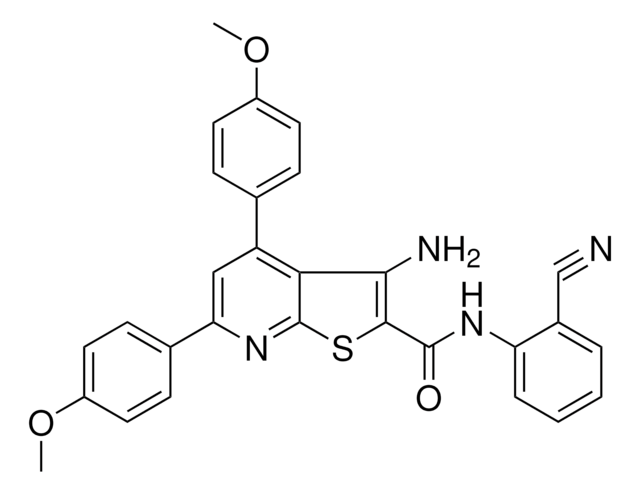 3-AMINO-N-(2-CYANOPHENYL)-4,6-BIS(4-METHOXYPHENYL)THIENO[2,3-B]PYRIDINE-2-CARBOXAMIDE AldrichCPR