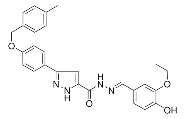 N'-[(E)-(3-ETHOXY-4-HYDROXYPHENYL)METHYLIDENE]-3-{4-[(4-METHYLBENZYL)OXY]PHENYL}-1H-PYRAZOLE-5-CARBOHYDRAZIDE AldrichCPR